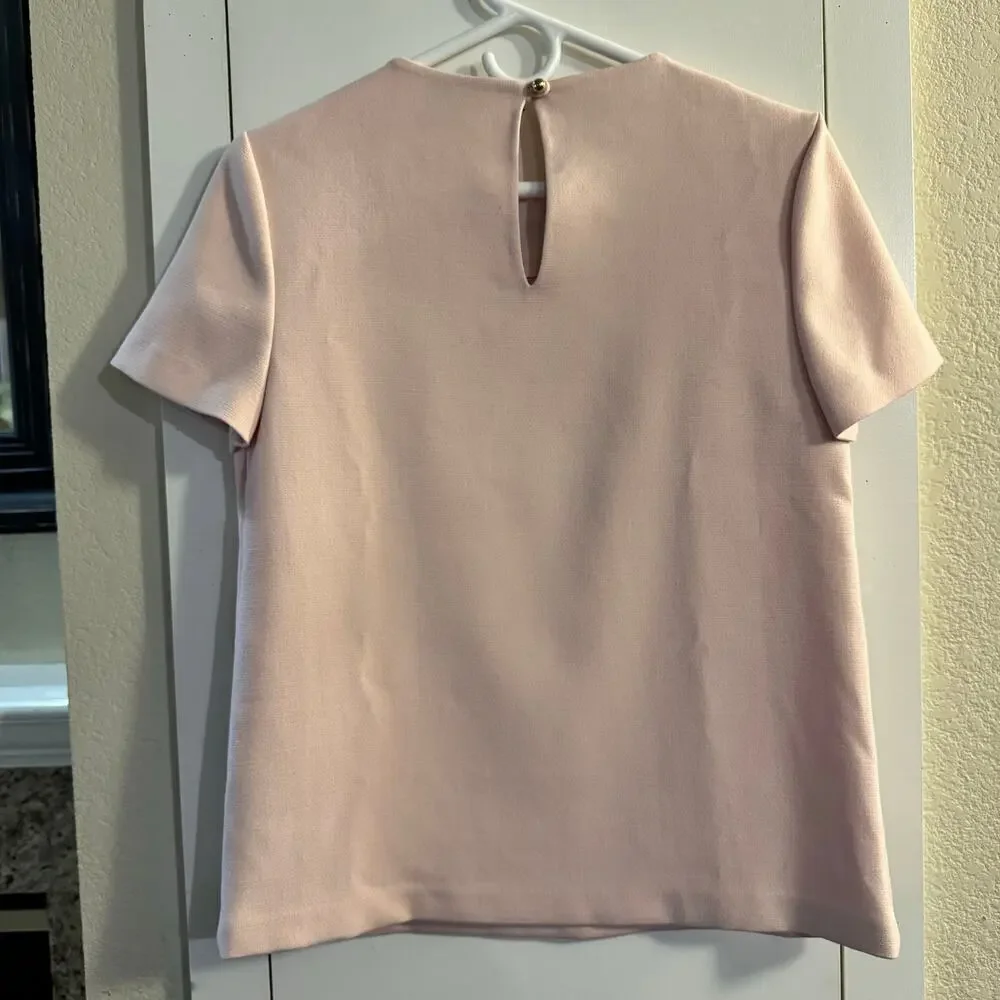 Kate Spade Alexandria Pink Rhinestone Embellished Top Size 2
